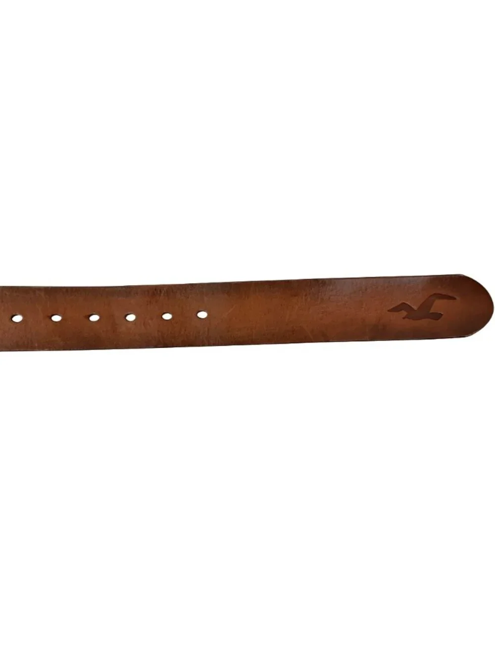 Hollister Wide Genuine Leather Roller Buckle Belt Mens 28 Brown